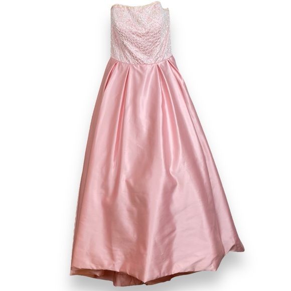 Sherri Hill Beaded Dress Prom Light Pink Strapless‎ Size 12 Formal